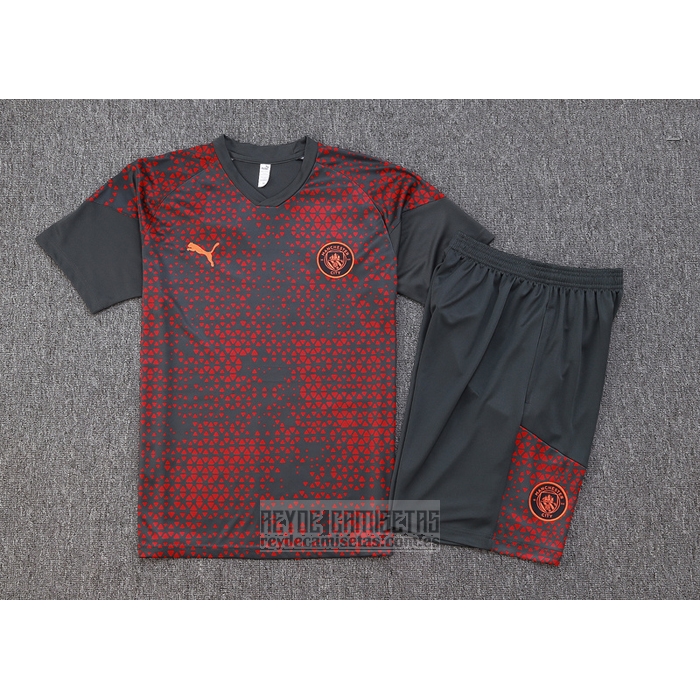 Chandal del Manchester City Manga Corta 2023-2024 Rojo - Pantalon Corto